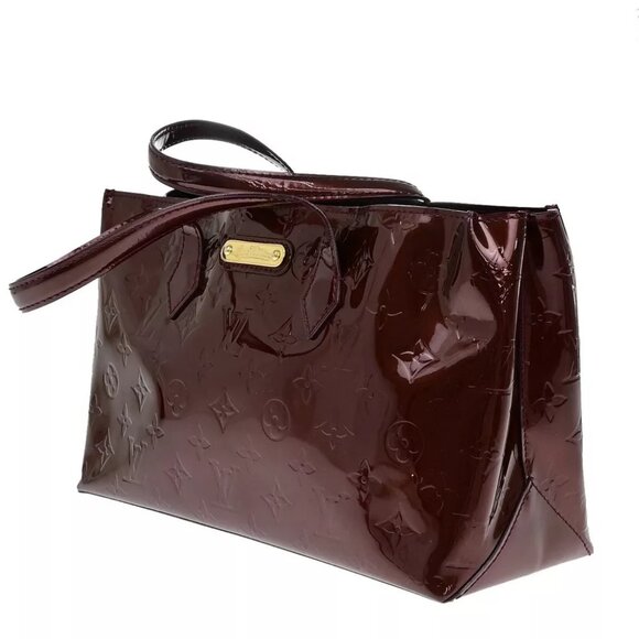 LOUIS VUITTON Wilshire PM Hand Bag Monogram Vernis Rouge Fauviste - Picture 2 of 14